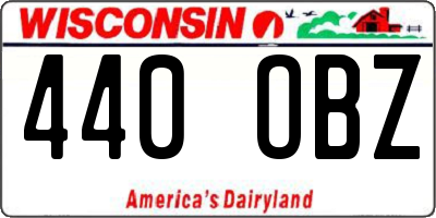 WI license plate 440OBZ