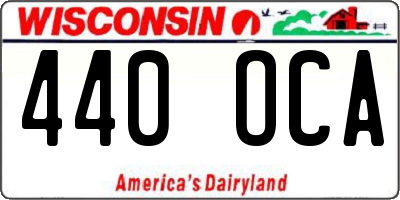 WI license plate 440OCA