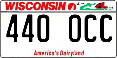 WI license plate 440OCC