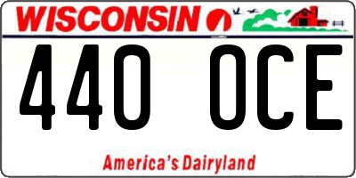 WI license plate 440OCE