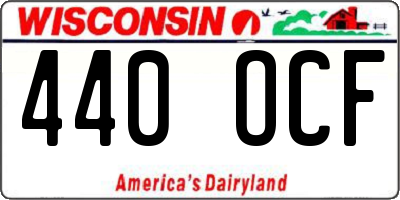 WI license plate 440OCF