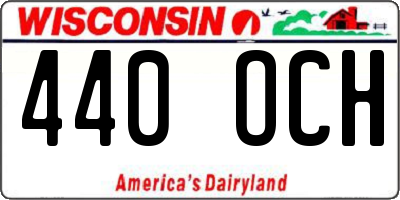 WI license plate 440OCH