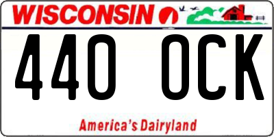 WI license plate 440OCK