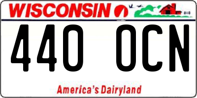WI license plate 440OCN