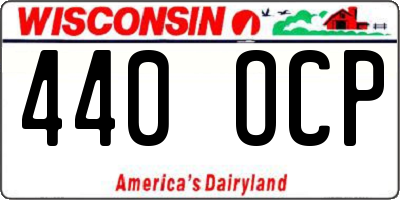 WI license plate 440OCP