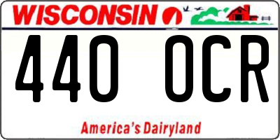 WI license plate 440OCR