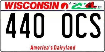 WI license plate 440OCS