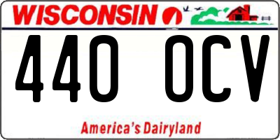 WI license plate 440OCV