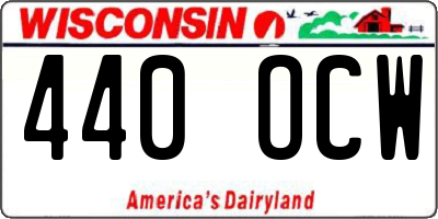 WI license plate 440OCW