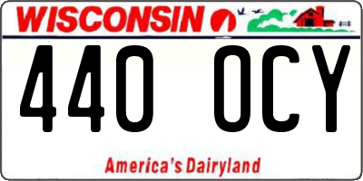 WI license plate 440OCY