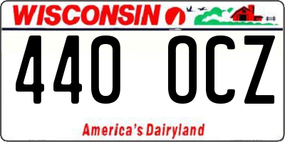 WI license plate 440OCZ