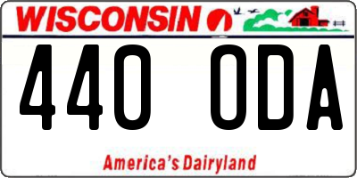 WI license plate 440ODA
