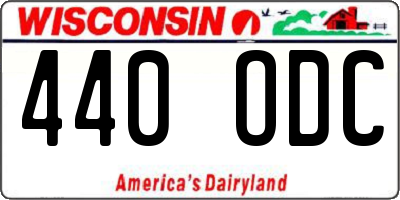 WI license plate 440ODC