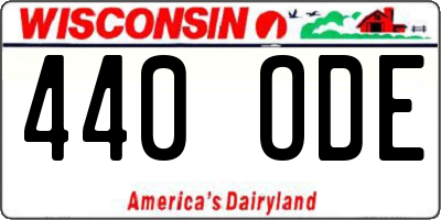 WI license plate 440ODE