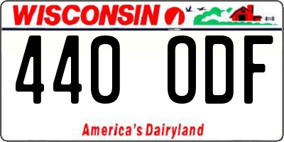 WI license plate 440ODF
