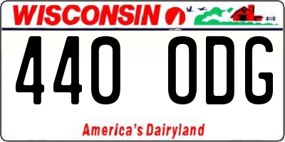 WI license plate 440ODG
