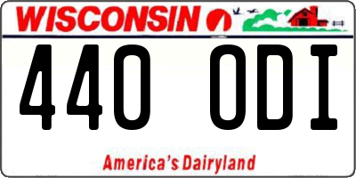 WI license plate 440ODI