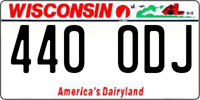 WI license plate 440ODJ
