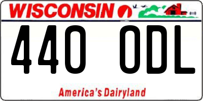WI license plate 440ODL