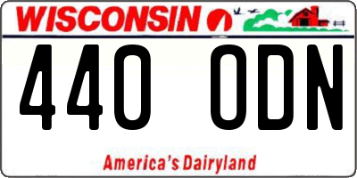 WI license plate 440ODN