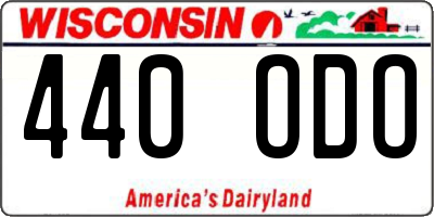 WI license plate 440ODO
