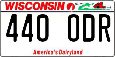 WI license plate 440ODR