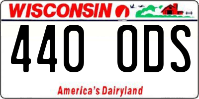 WI license plate 440ODS