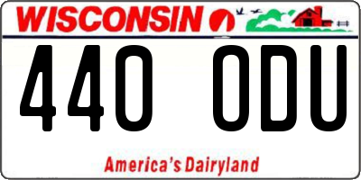 WI license plate 440ODU