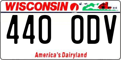 WI license plate 440ODV