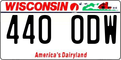 WI license plate 440ODW
