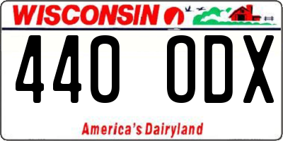 WI license plate 440ODX