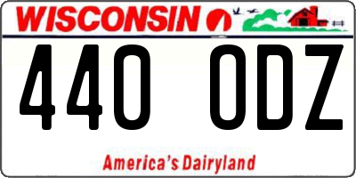 WI license plate 440ODZ