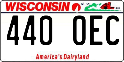 WI license plate 440OEC