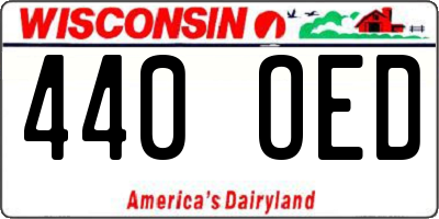 WI license plate 440OED