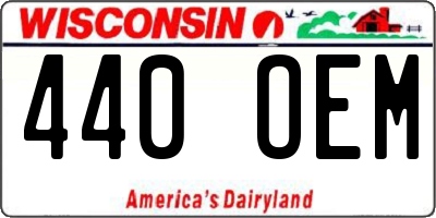 WI license plate 440OEM
