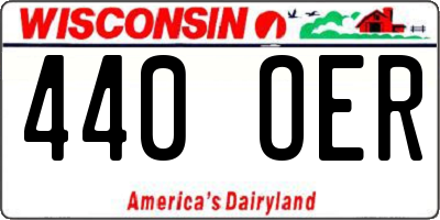 WI license plate 440OER