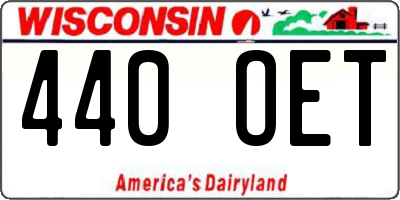 WI license plate 440OET