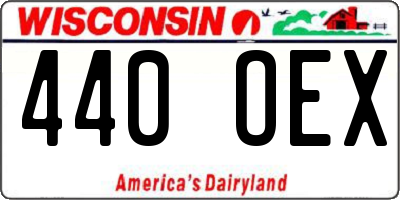 WI license plate 440OEX