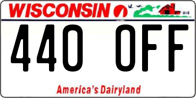WI license plate 440OFF