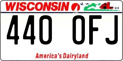 WI license plate 440OFJ