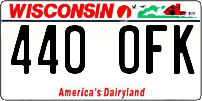 WI license plate 440OFK