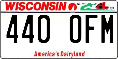 WI license plate 440OFM