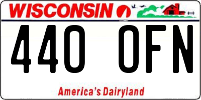 WI license plate 440OFN