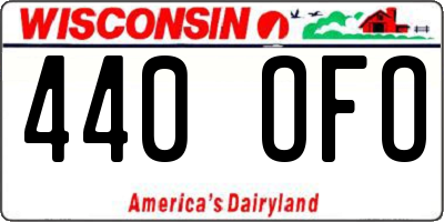 WI license plate 440OFO