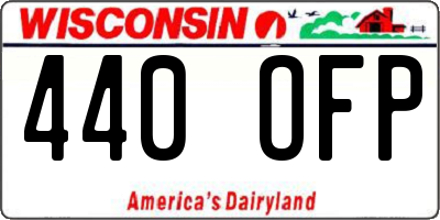 WI license plate 440OFP