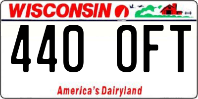 WI license plate 440OFT