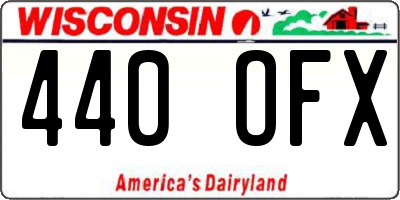 WI license plate 440OFX