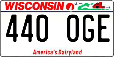 WI license plate 440OGE