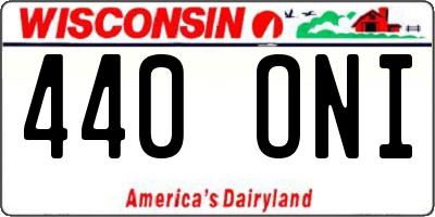 WI license plate 440ONI