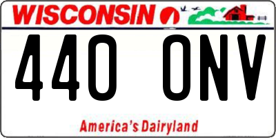 WI license plate 440ONV